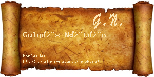 Gulyás Nátán névjegykártya
